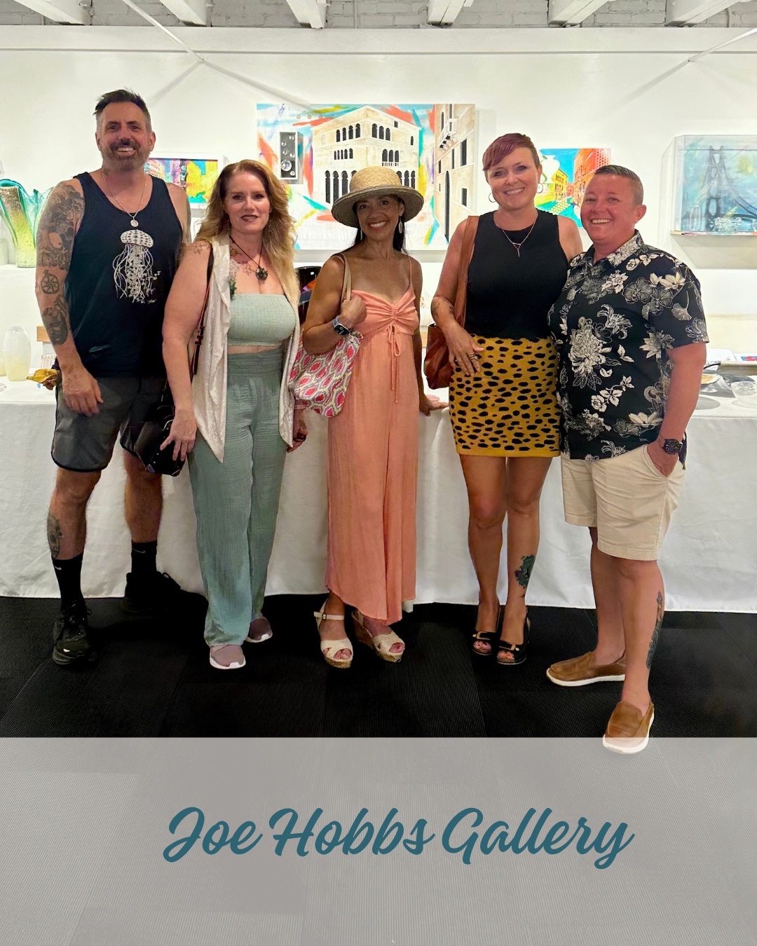Visitors gathering inside Joe Hobbs Gallery during First Fridays