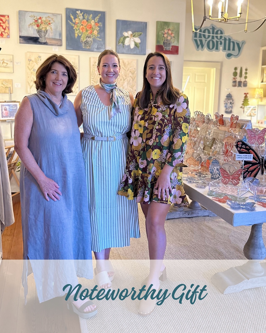 Visitors inside Noteworthy Gift during First Fridays