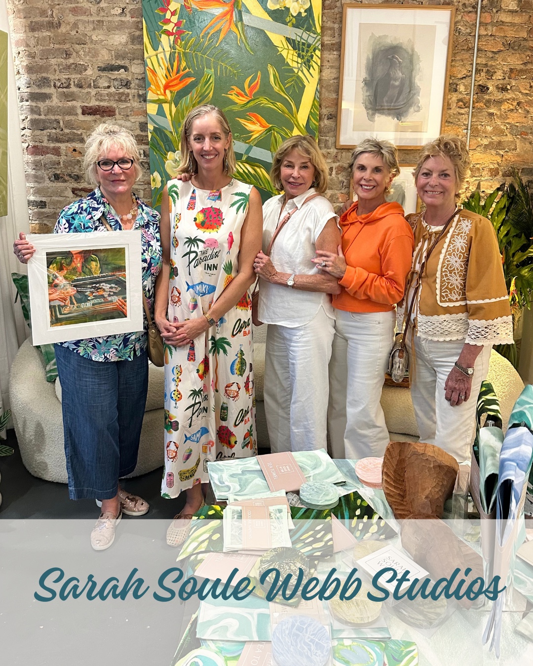 Artists and visitors inside Sarah Soule Webb Studios during First Fridays